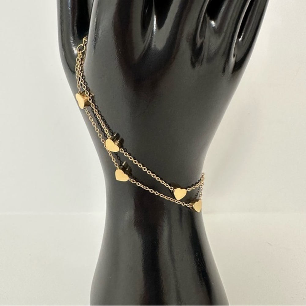 Gold Heart‎ Charm Bracelet